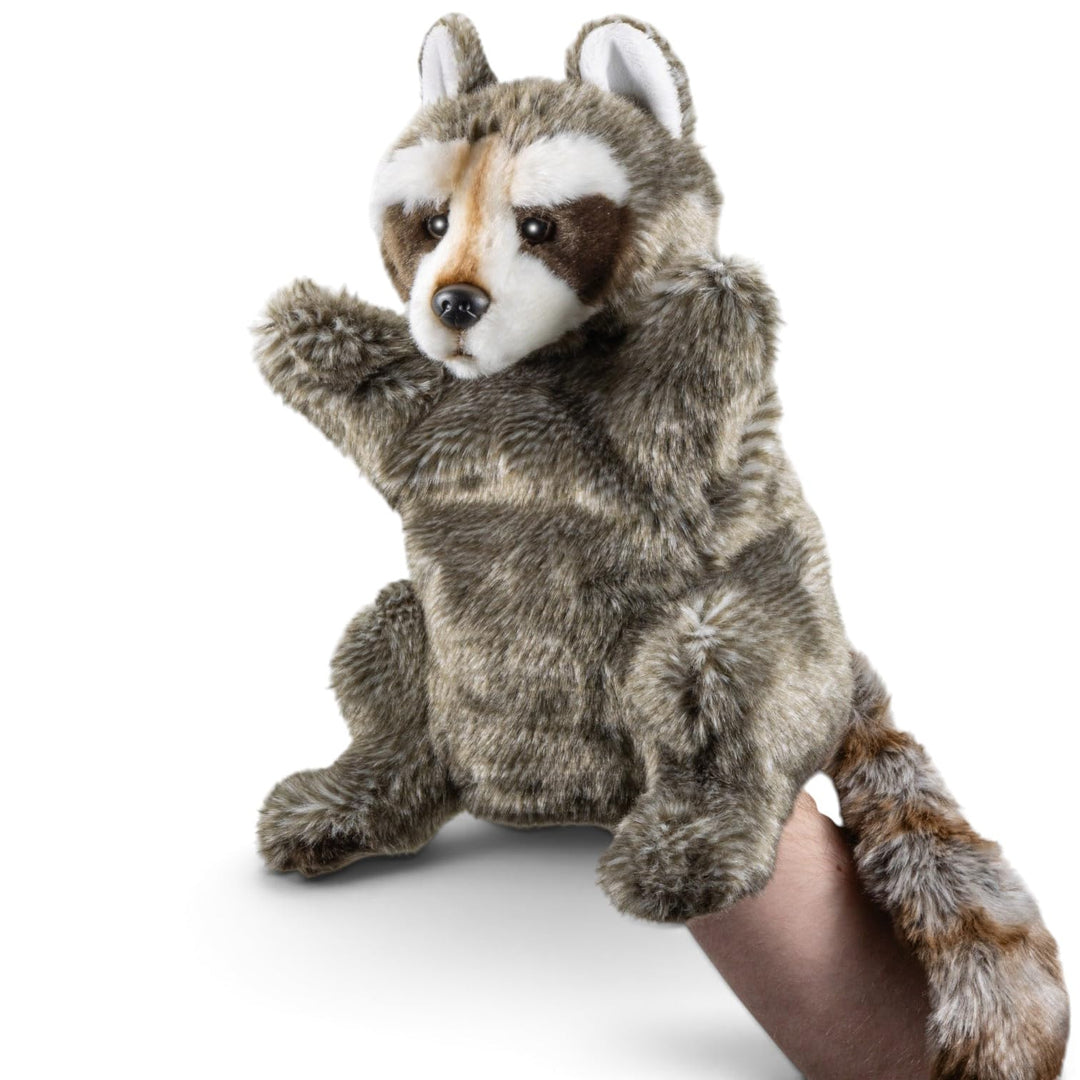 Carl Dick Waschbär Handpuppe, Plüschtier, Kuscheltier ca. 28cm 3439 Wb - Grau, Wb - Grau