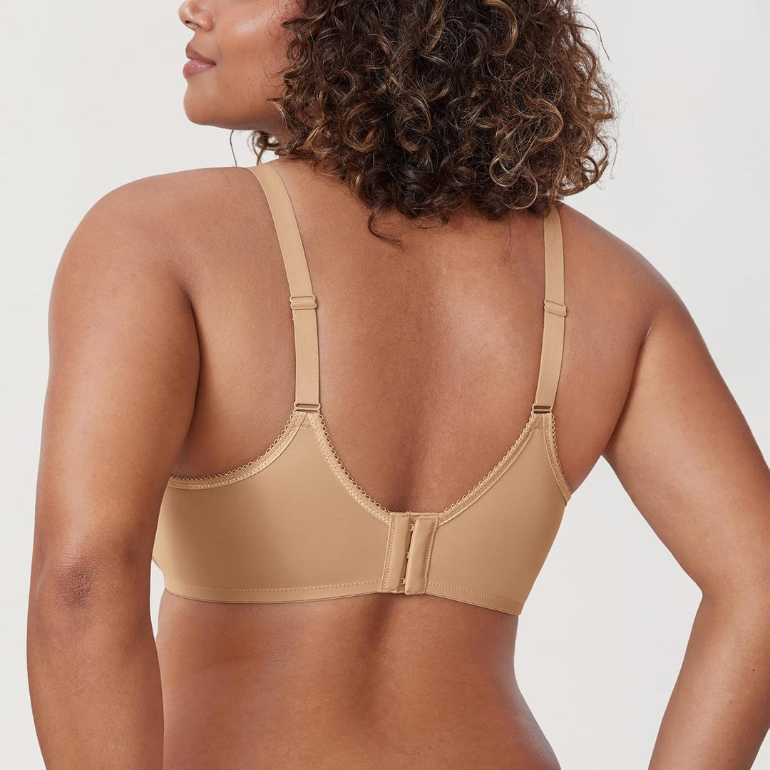 DELIMIRA Damen mit Bügel Nahtlose Vollschalen T-Shirt BH Gepolstert Grosse Grössen 70C Natürlich, 70