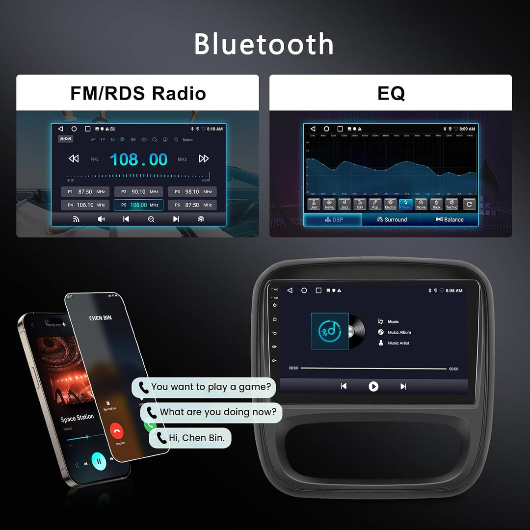 Hodozzy 2G 64GB Android Autoradio für Opel Vivaro B 2014-2018/ Renault Traffic 3 2014-2021 Wireless