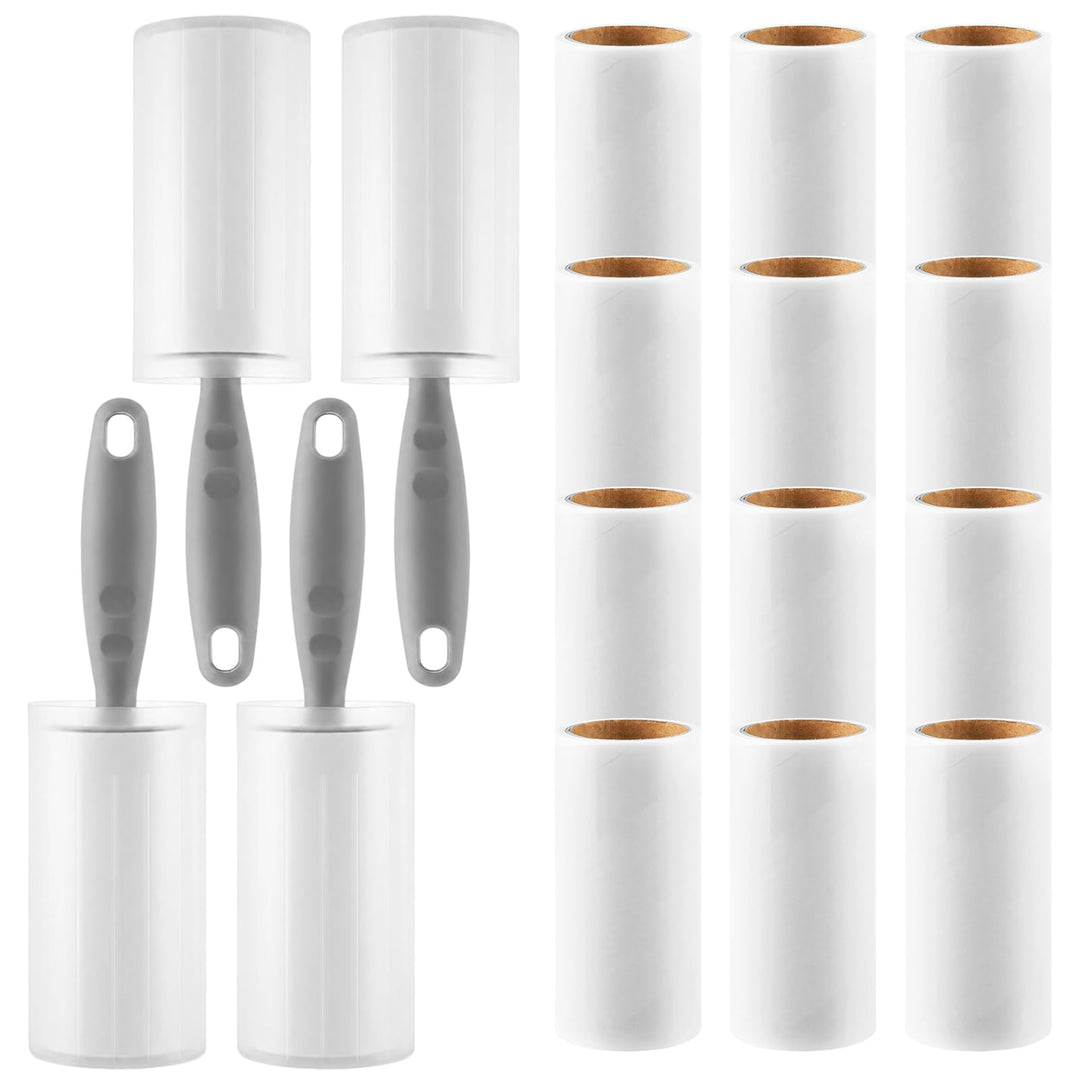 4 Stück Fusselrolle Tierhaare mit 1440 Blatt und 4 Abrollern | 24 Rollen, 1440 Blatt, 4 Abroller, St