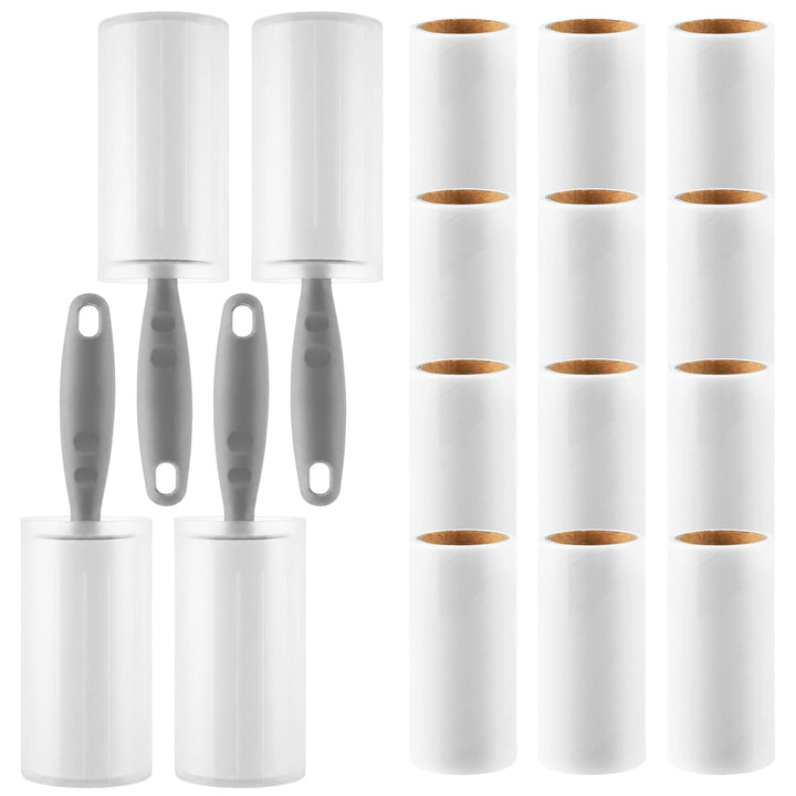 4 Stück Fusselrolle Tierhaare mit 1440 Blatt und 4 Abrollern | 24 Rollen, 1440 Blatt, 4 Abroller, St