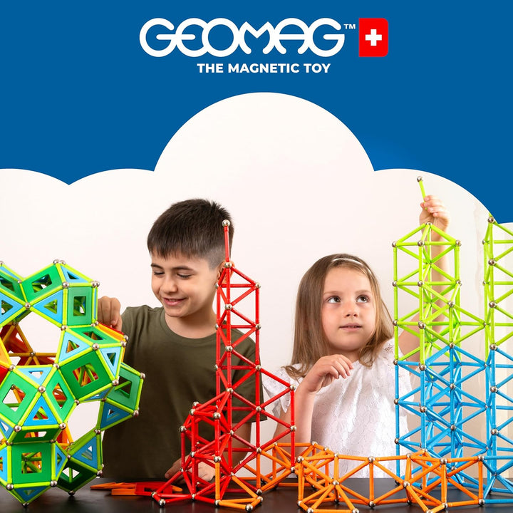 Geomag, Classic Confetti, 357 Magnetkonstruktionen und Lernspiele, Konstruktionsspielzeug, inkl. Kug