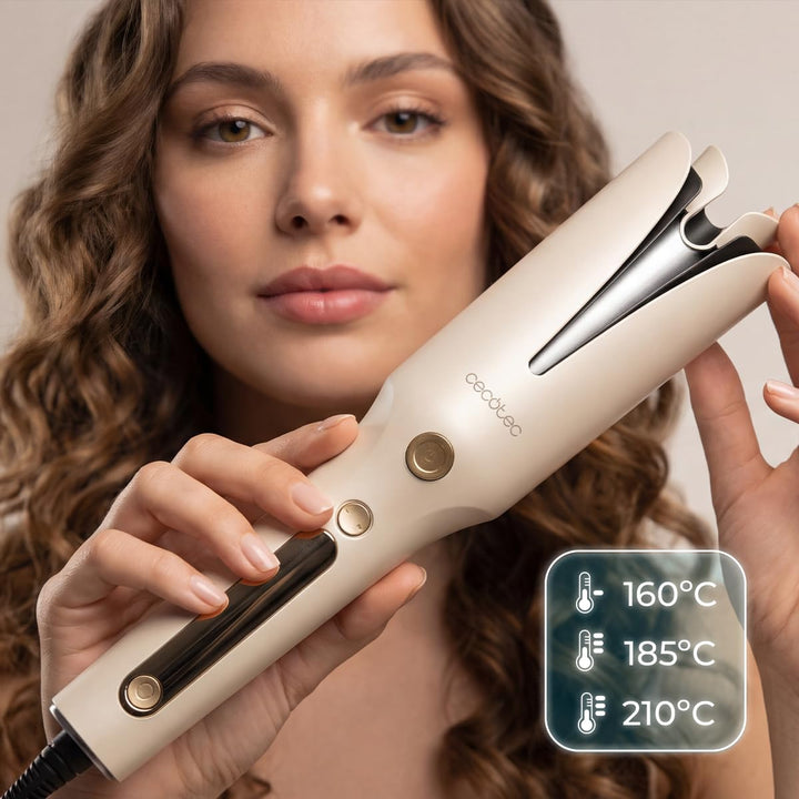 Cecotec Automatischer Lockenstab SurfCare Magic Waves Plasma. 32 mm Keramik, Plasma-Technologie, Rot