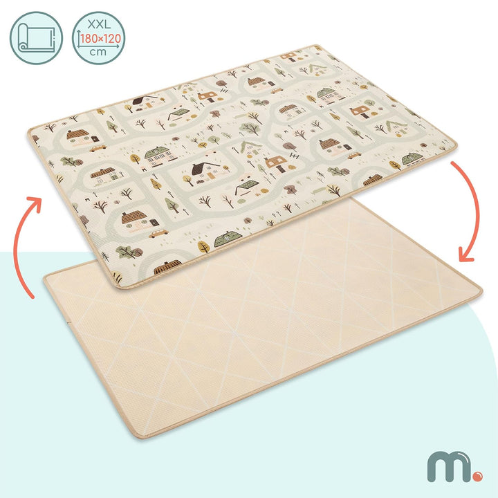 Mamabrum Beidseitige Spielmatte 180x120 cm für Babys und Kleinkinder, Weiche XPE Unterlage zum Krabb