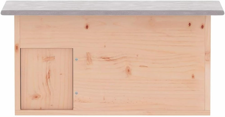 Igelhaus aus massivem Tannenholz 45x33x22 cm mit wasserdichtem Polyesterdach und Labyrinth-Eingang,