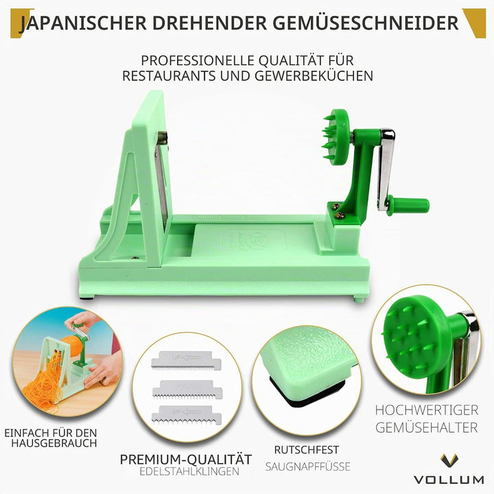 Vollum Japanischer Spiralschneider mit 1 geraden Klinge und 3 gezackten Klingen