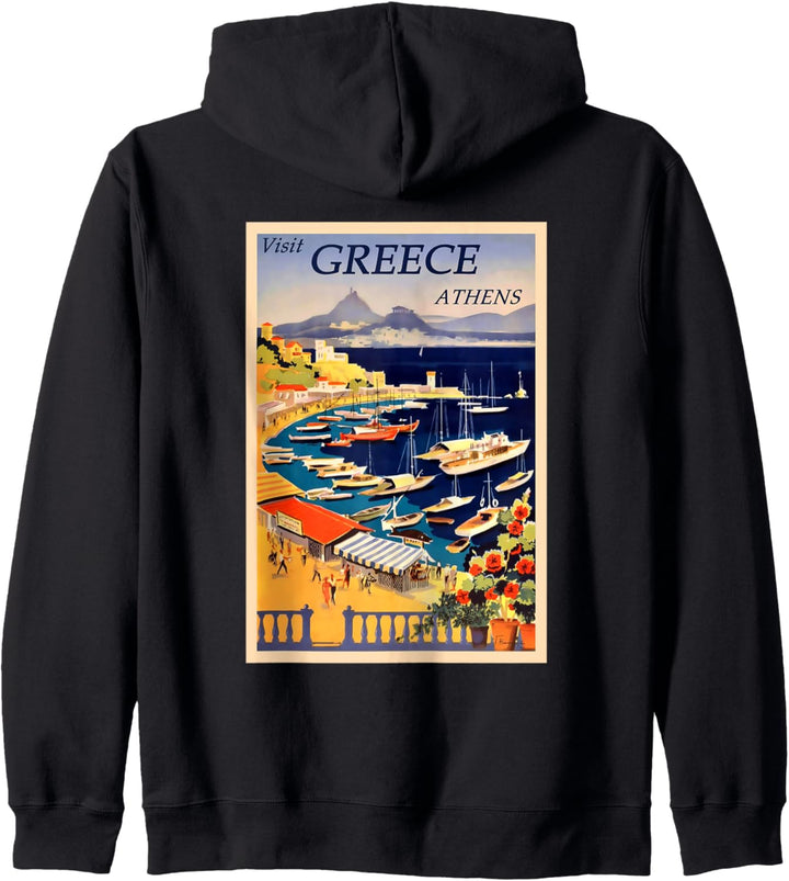 Besuchen Sie Athen Griechenland Boote Hafen Akropolis Kapuzenjacke