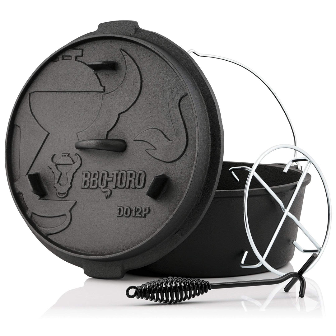 BBQ-Toro Dutch Oven Premium Serie | 13,6 Liter (DO12P), Topf ohne Füsse | bereits eingebrannt - pres