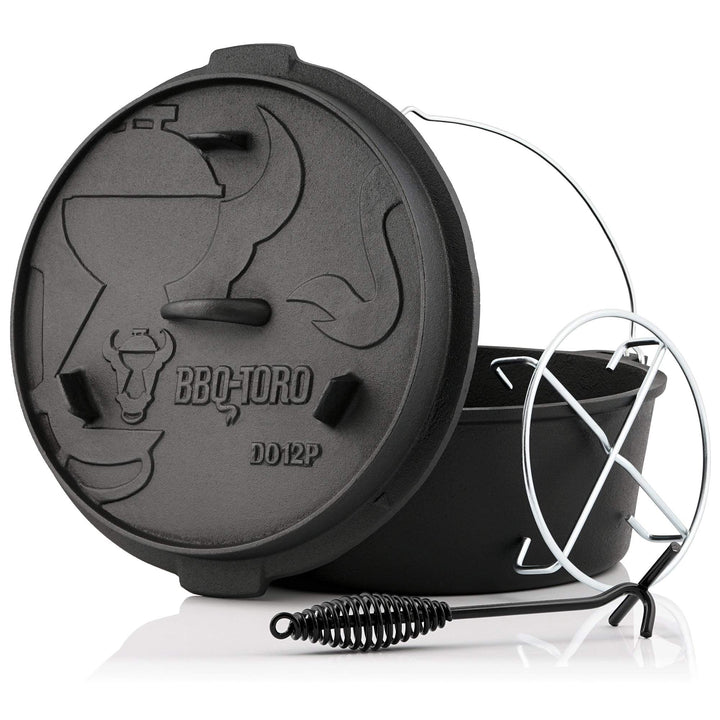 BBQ-Toro Dutch Oven Premium Serie | 13,6 Liter (DO12P), Topf ohne Füsse | bereits eingebrannt - pres