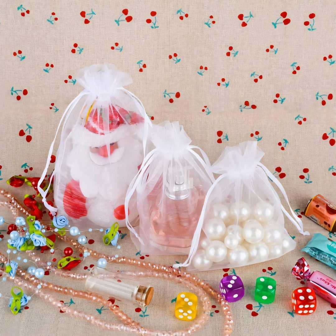 MAOOY Organzasäckchen 30x40 cm Weiss 100 Stück Organza Säckchen Zum Befüllen Klein Organzabeutel Sch