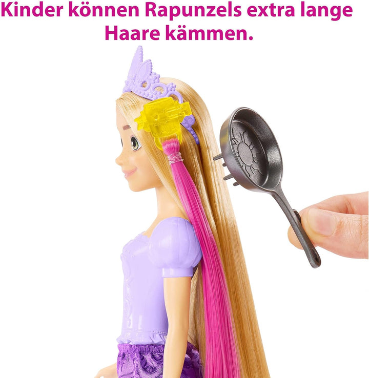 Disney Prinzessinnen Rapunzel Puppe, mit extra langen Haaren und Farbwechsel Funktion, inkl. Haar Ac