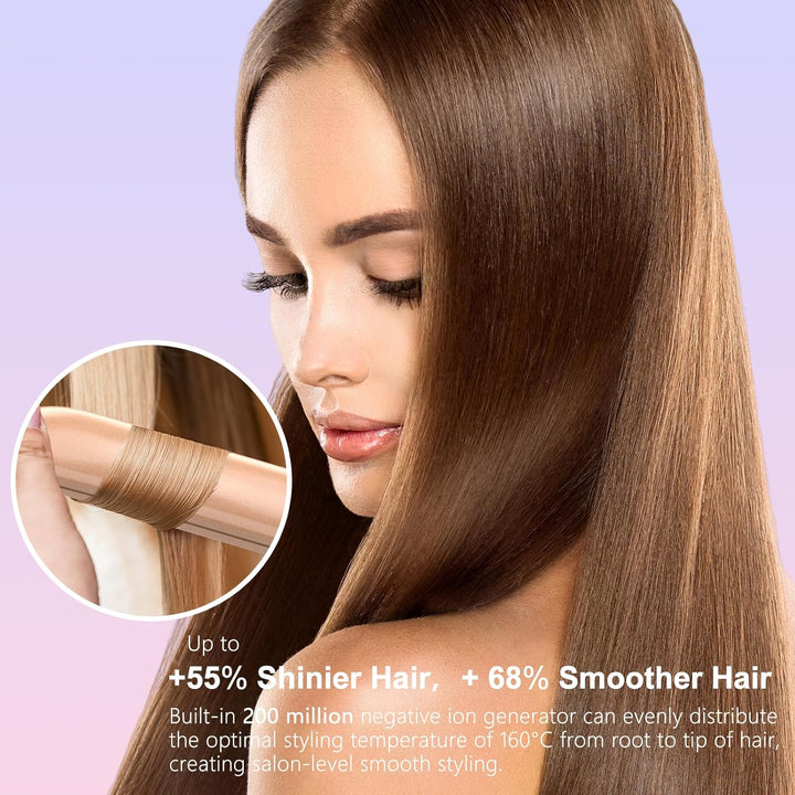 TQQ Glätteisen, 10s Schnellaufheizung, 200 Millionen Negativen Ionen Haarglätter - Für Sleekes, Glat