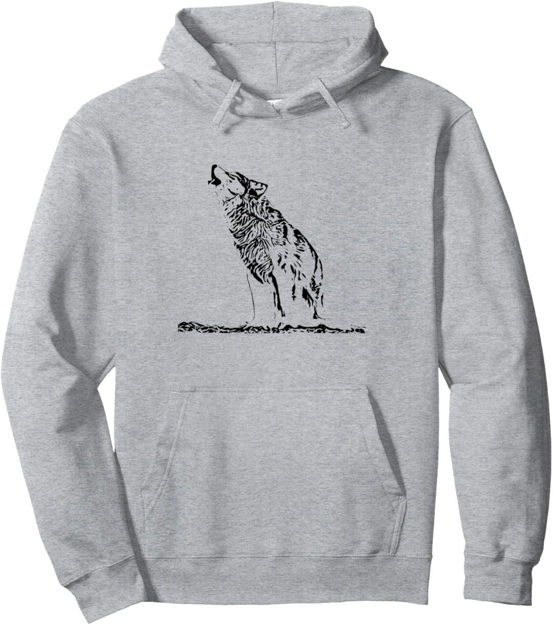 Wolf Motiv Vollmond Wölfe Lupus Rudel Mond Tiere Raubtier Pullover Hoodie