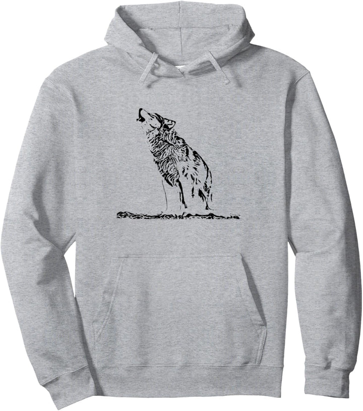 Wolf Motiv Vollmond Wölfe Lupus Rudel Mond Tiere Raubtier Pullover Hoodie