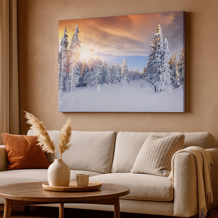 Bilder auf Leinwand 100x70cm Leinwandbild Abenteuer alpen winter schnee Gross Wanddeko Bild Schlafzi