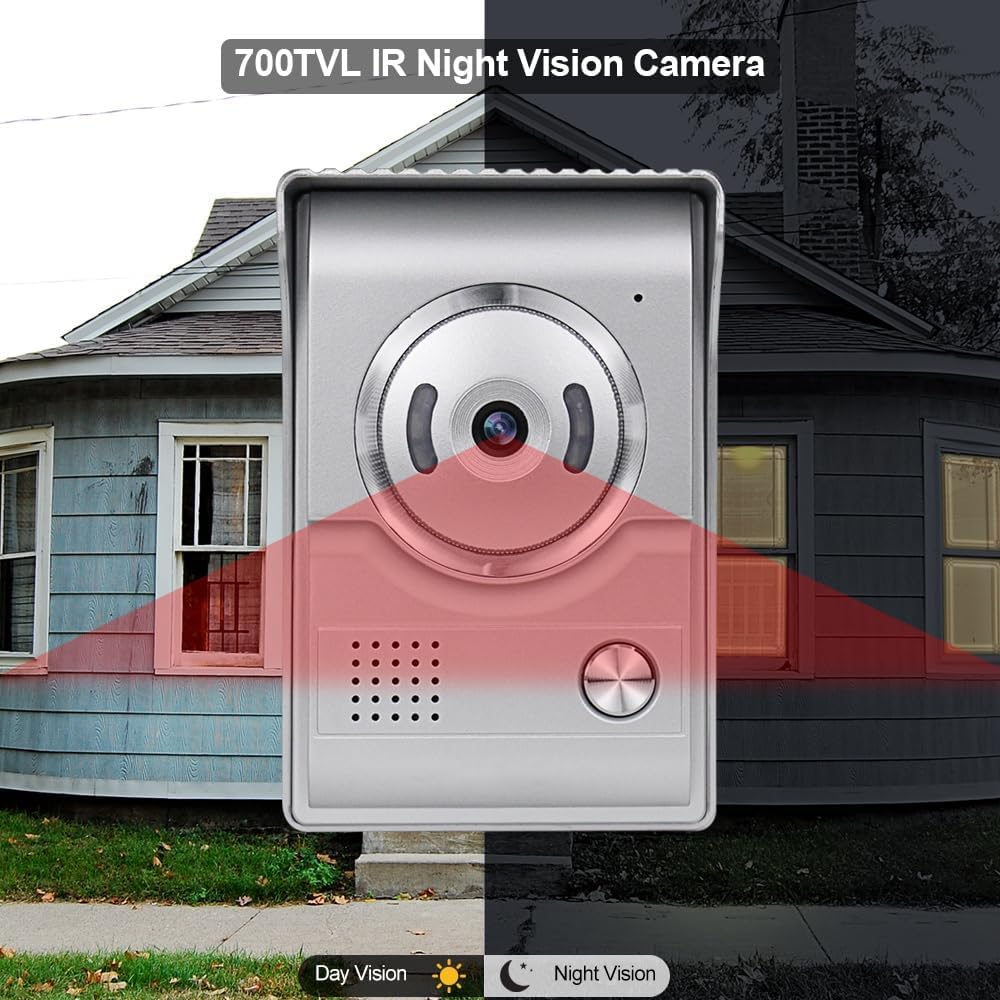 QttyElok 7-Zoll Farbe Verdrahtete Video Tür Telefon Gegensprechanlage Türklingel System für Home 700