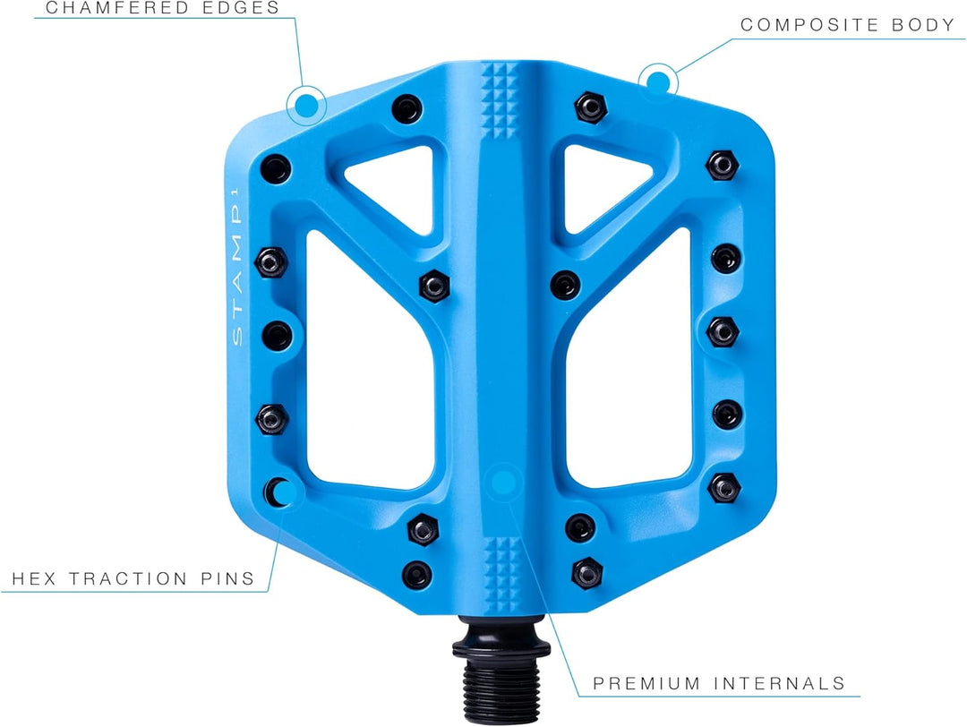 Crankbrothers Stamp Flat BMX/MTB Fahrradpedal – Plattform-Fahrradpedal, minimales Profil, Verstellba