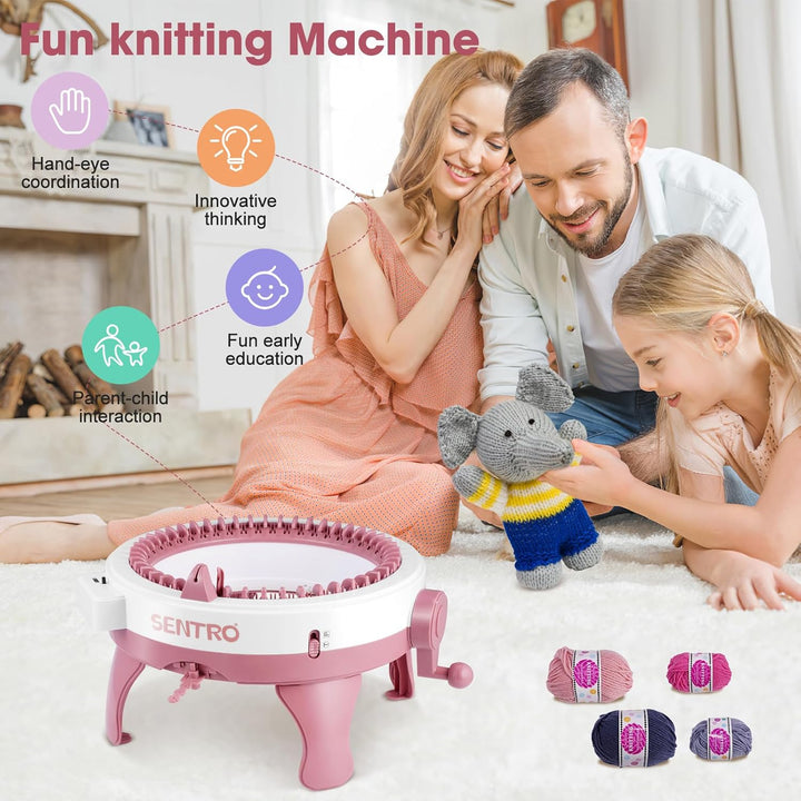 SENTRO 48 Nadeln Strickmaschine mit Reihenzähler, Smart Weaving Loom Rundstrickmaschine, DIY Rotatin