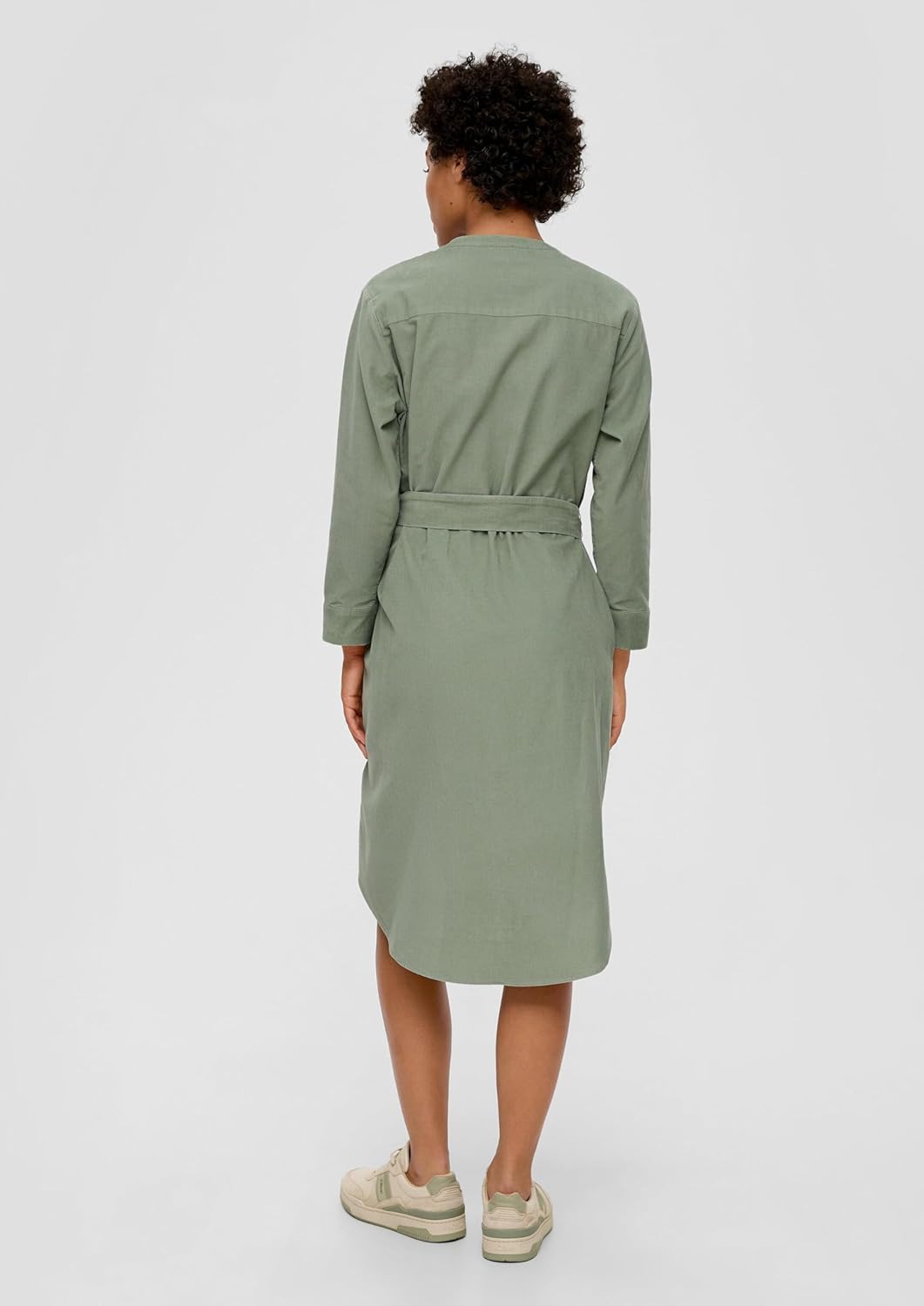 s.Oliver Damen Kordsamt Hemdkleid aus Cord 46 Grün, 46 Grün