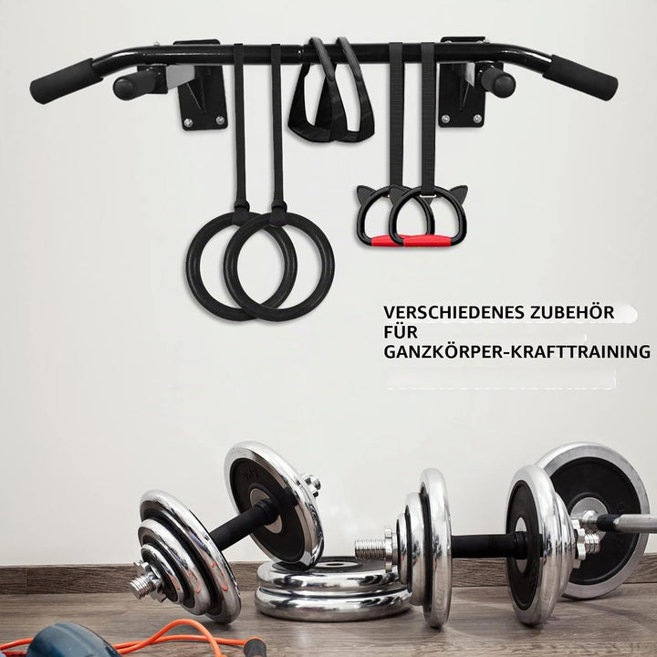 Wandmontage Fitness Klimmzugstange, Wandmontiert Pull Up Bar mit Rutschfeste Griffe, Wandhalterung K
