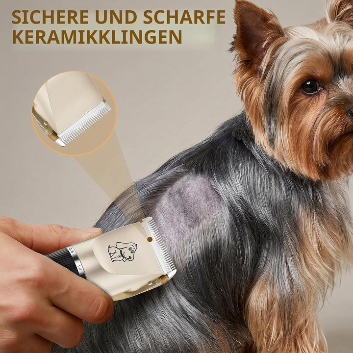 Profi Hundeschermaschine Leise Elektrische Hundetrimmer Schnurlose Tierhaarschneidemaschine für Hund