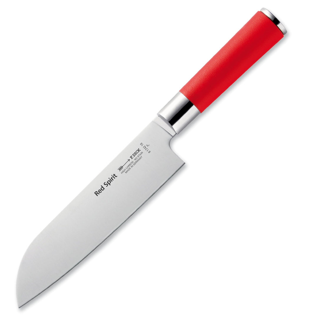 F. DICK Santoku, Küchenmesser, Red Spirit (Messer mit Klinge 18 cm, X55CrMo14 Stahl, nichtrostend, 5