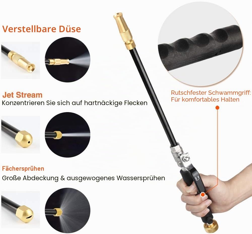 Jet Hochdruck-Hochdruckreiniger, Tragbare Hydrojet Hochdruckreiniger Gartenschlauch Ende, Glasfenste