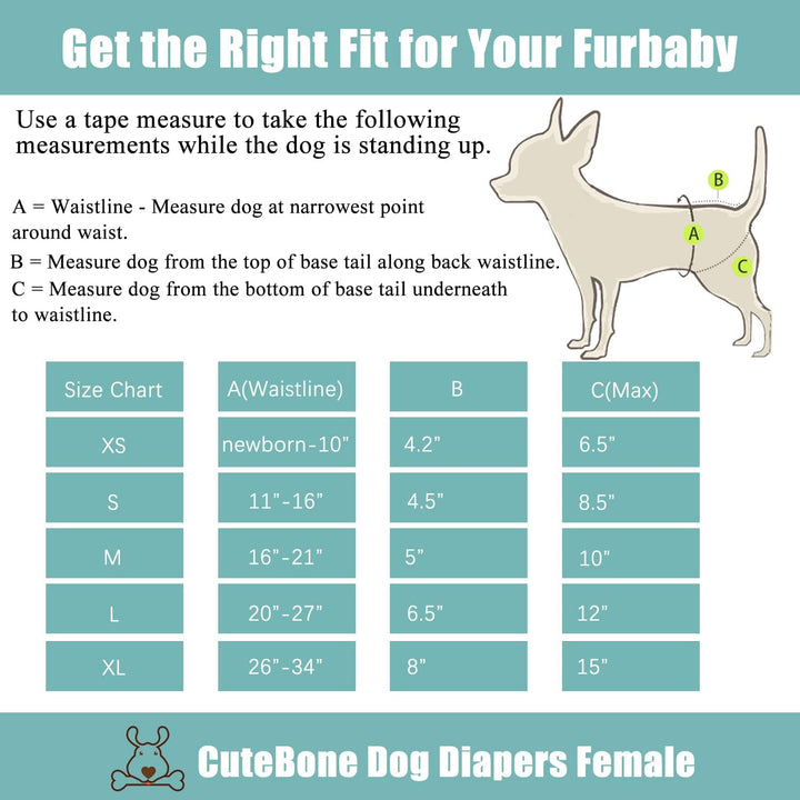 CuteBone Hundewindeln für Weibliche Welpen, Waschbar und umweltfreundliche Damenbinden Höschen für U