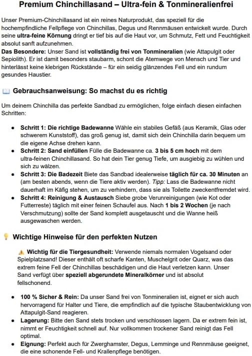 Ruemar Premium Chinchillasand goldgelb 15kg | Extra feiner Badesand, Für Chinchilla, Degus &amp; Rennmäu