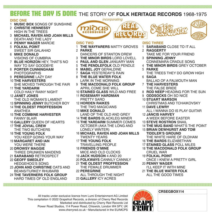 Before the Day Is Done-the Story of Folk Heritag, Audio-CD