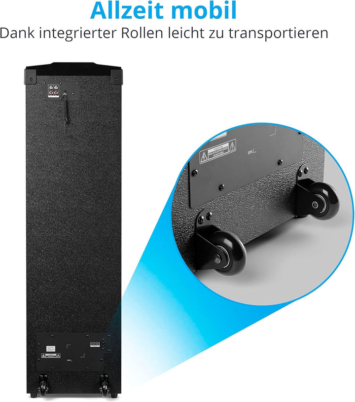 MEDION X67015 Party-Soundsystem mit Bluetooth 2.1 (Kompaktanlage, 1000 Watt, 2 x 100 Watt RMS, PLL U