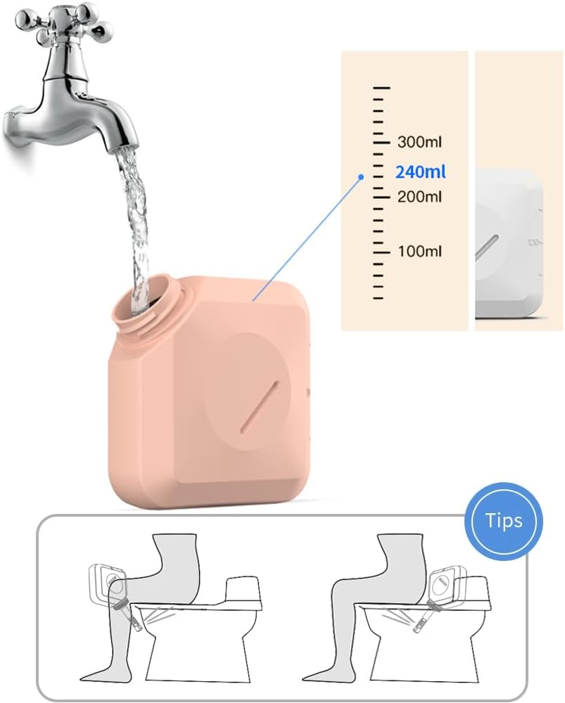 Portable Bidet, 240ml Reise Bidet, Tragbares Bidet Handbrause für Toilette Outdoor, Camping Flasche