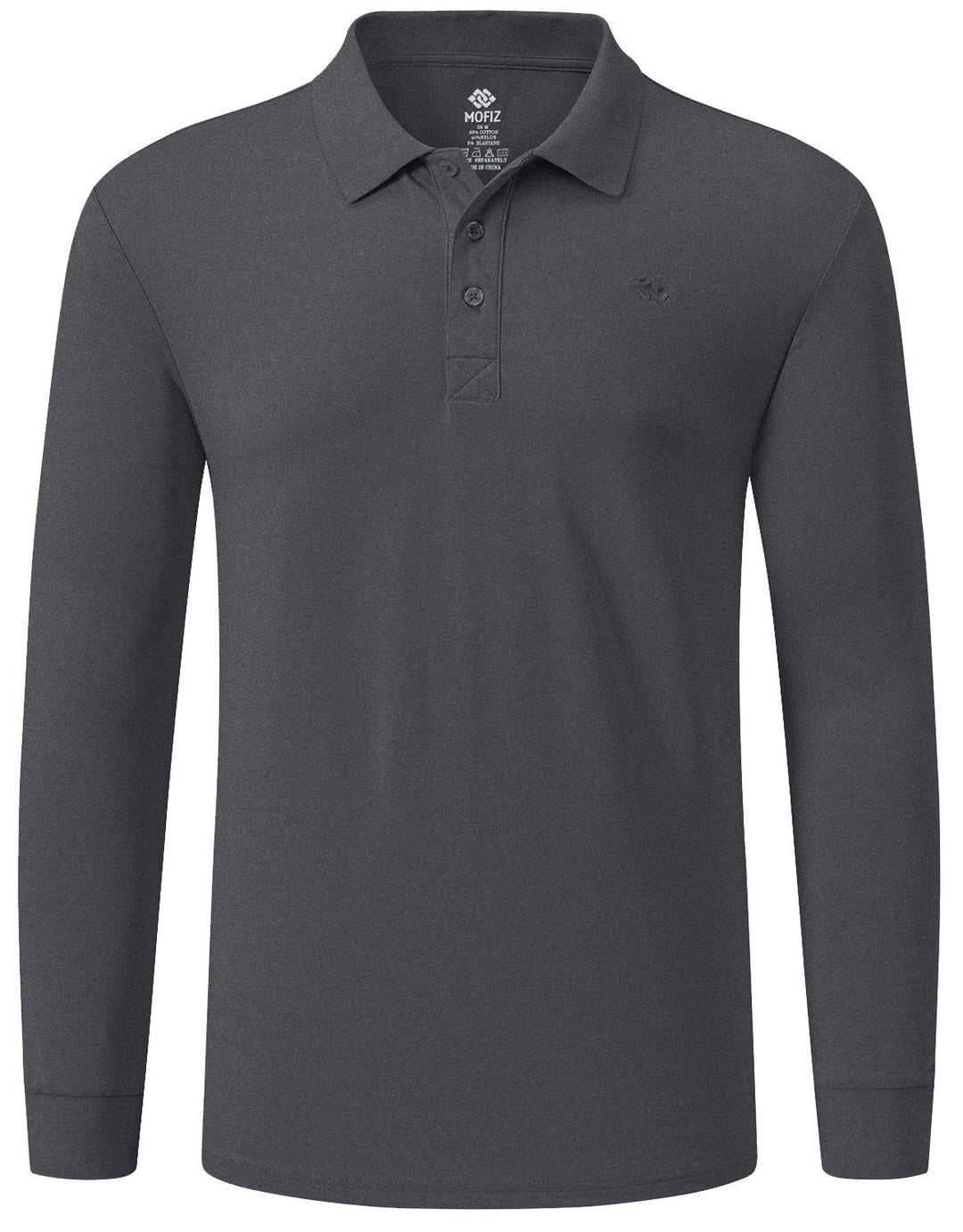 MoFiz Herren Poloshirt Langarm Baumwolle Polohemd Freizeit Polo Golf Wintershirts mit Kragen, Dunkel