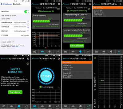 Lescars Batterietester: Kfz-Batterie-Wächter mit Bluetooth und App, für 12-Volt-Batterien (Batteriew