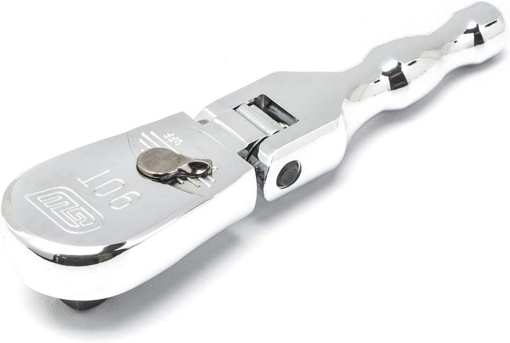 GEARWRENCH 3/8" Drive 90 Tooth Full Polish Stubby Flex Teardrop Ratchet - 81212T, Multi, 90-Tooth St