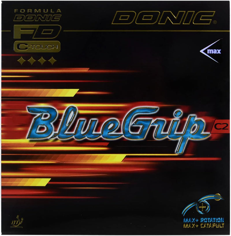 DONIC Belag BlueGrip C2 Schwarz 2,3 mm, Schwarz 2,3 mm