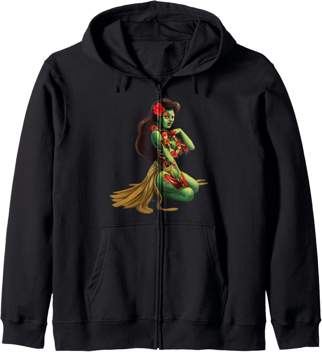 Hawaii Pin Up Girl Zombie Halloween Kapuzenjacke