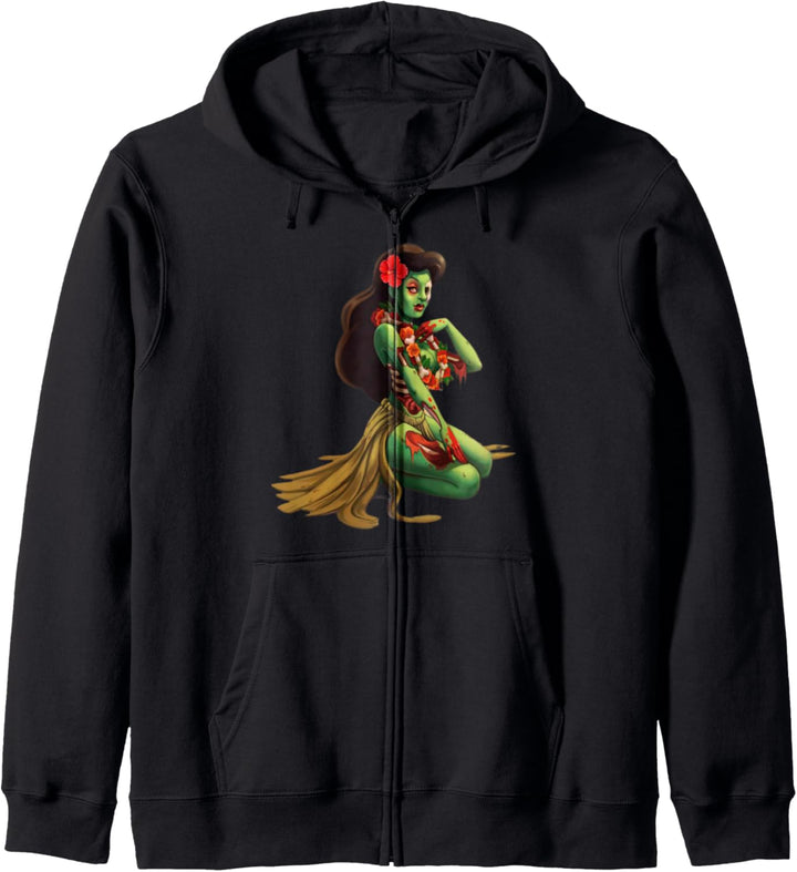Hawaii Pin Up Girl Zombie Halloween Kapuzenjacke