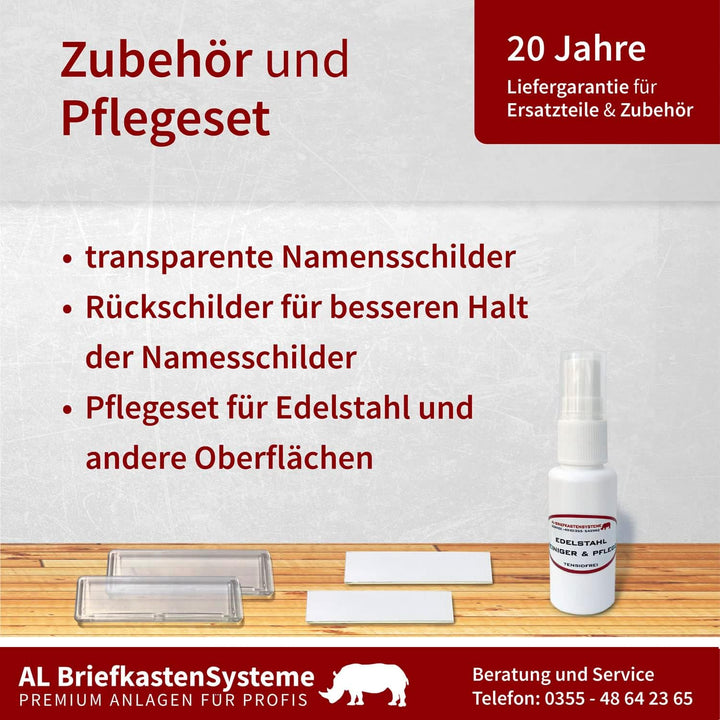 AL Briefkastensysteme 3er Briefkastenanlage Edelstahl, Premium Briefkasten DIN A4, 3 Fach Postkasten