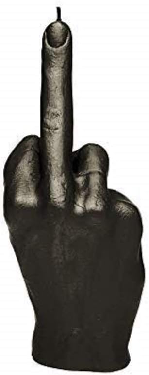 Candellana Kerze Mittelfinger - einzigartiges Geschenk für Profanity Fans Schwarz, Schwarz