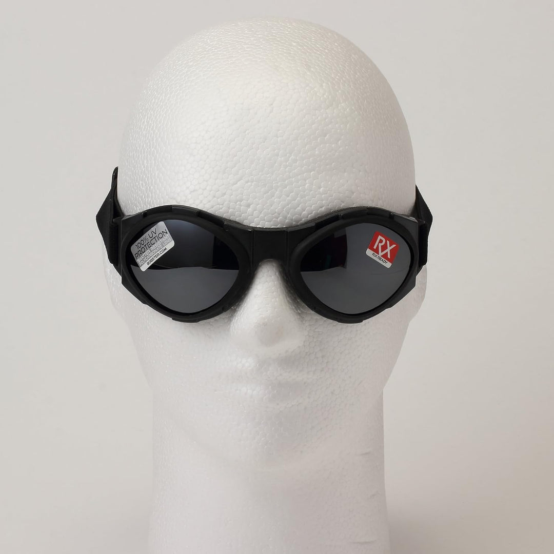 Bobster-Weitwinkel-Brillen, Schwarz Rahmen/Bernstein Objektiv, One Size Black Frame/Smoked Reflectiv