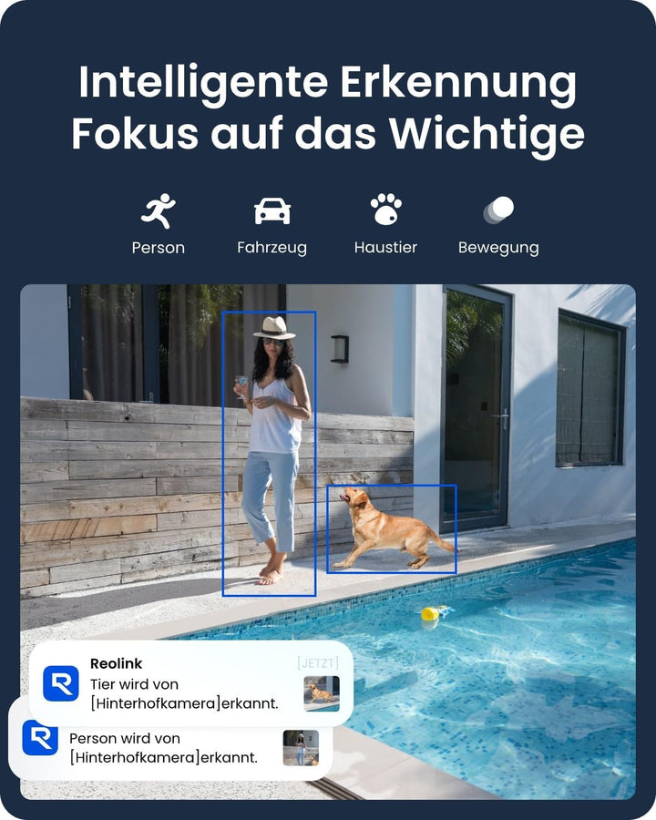 Reolink 4K Überwachungskamera Aussen Solar, 360°/140° Schwenk-/Neige WLAN Kamera Outdoor Akku mit Sp