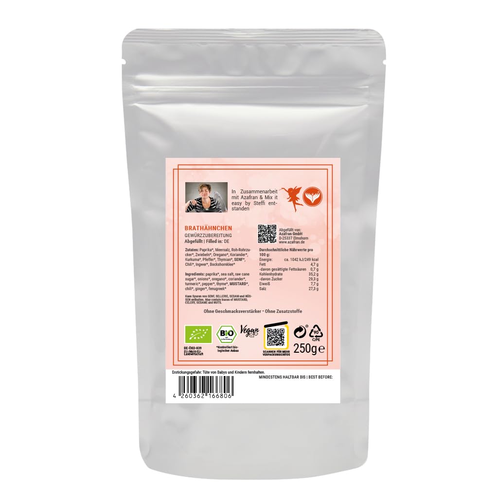 Azafran BIO Brathähnchen/Gewürzzubereitung/Hähnchen Gewürz by Mix it Easy 500g 500 g (1er Pack), 500