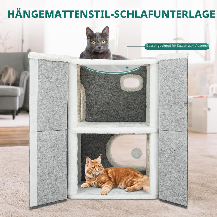 YITAHOME Katzenhaus Indoor, Katzenbett für Indoor-Katzen, Katzentonne, Katzenhöhle, Kratzbaum Klein,