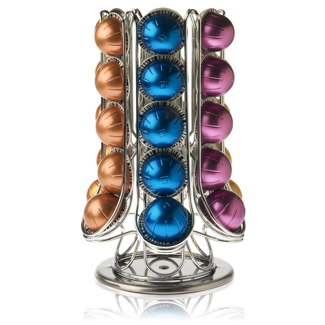 Peak Coffee Nespresso Vertuo Kaffee Kapselhalter - Kaffee Ständer mit extra Stauraum im Inneren für