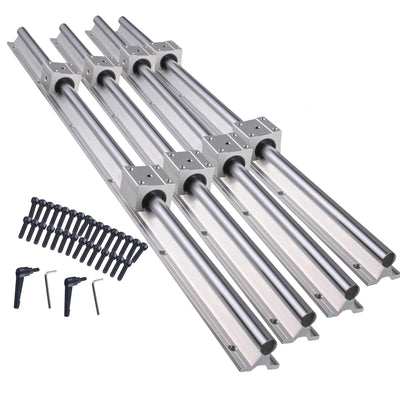 BEVDICNC Linearschiene SBR20 1500mm 4 Stück Silber Linearführung mit 8 Stück SBR20UU Lagerblöcken Ro