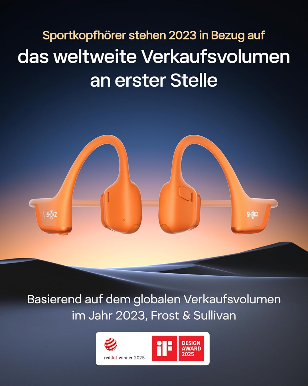 SHOKZ OpenRun Pro 2 Knochenschall Sportkopfhörer, Open-Ear-Ohrhörer mit Bluetooth 5.3, Mikrofon mit
