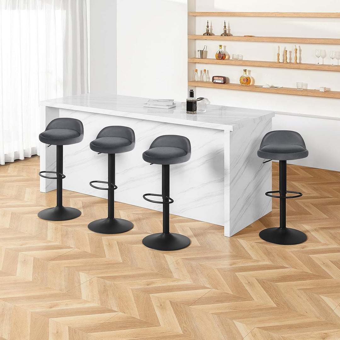 EUGAD Barhocker 2er Set 360° Drehstuhl Barstuhl mit Rückenlehne Fussstütze 120kg belastbar höhenvers