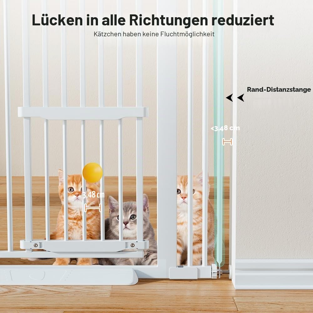 COMOMY 180 cm Extra Hoch Türgitter Katze/Hund, 75-110 cm Extra Breit Türschutzgitter mit Verstellbar