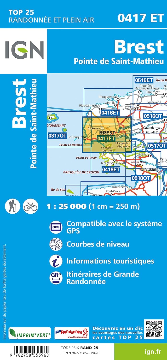 0417ET Brest/ Pointe Saint Mathieu (TOP 25), Karte